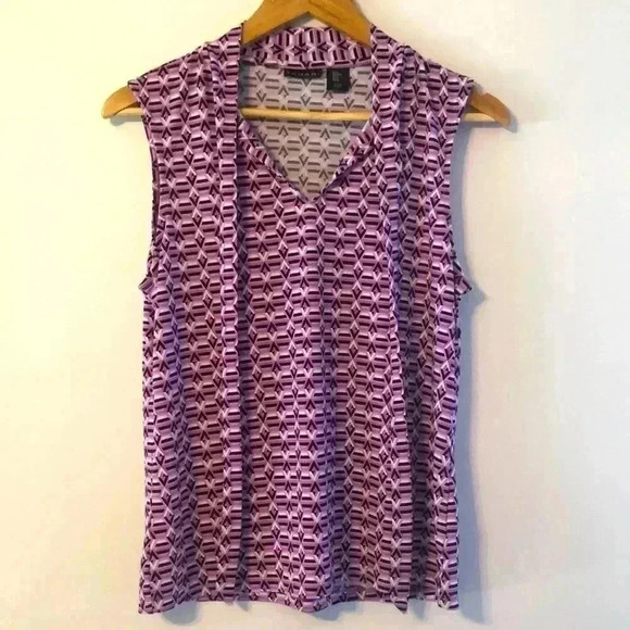 Tahari Tops - TAHARI Women Sleeveless Tied V-Neck Stretch Jersey Top